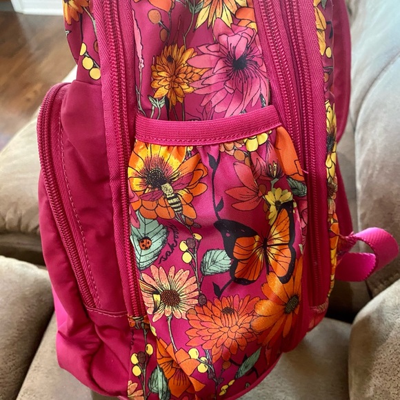 Sakroots Backpack: Raspberry In Bloom, Pink, padded laptop bag, Artists Circle - Picture 6 of 16